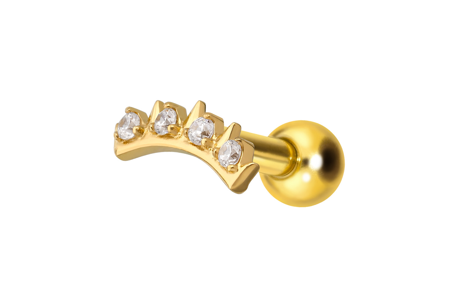 Titan Ohrpiercing mit Innengewinde KRONE | GO = Goldfarben | 6 | IXO4191_[298068]